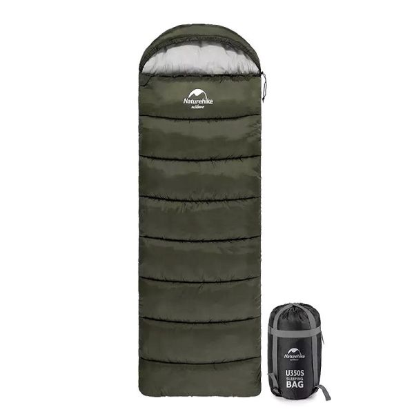 Спальный мешок Naturehike U150 NH20MSD07-AGRU150-L (190+30)х75 см, темно-зеленый